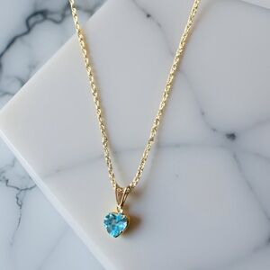Dainty December Birthstone Heart Necklace